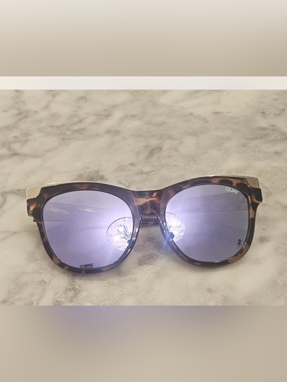 Quay Australia Tortoiseshell Sunglasses with Purple Lenses